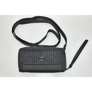 Lug Kickflip Wallet Black Quilted RFID Utility Convertible Crossbody/Wristlet